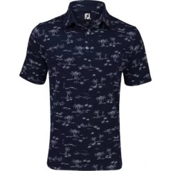 FootJoy Tropic Golf Print Lisle Self Collar Polo Shirt Polo Short Sleeve Golf Apparel